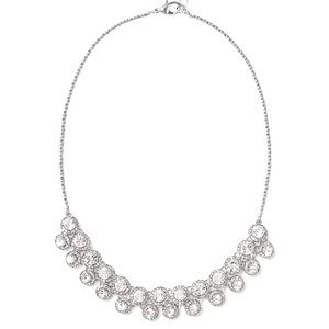 NWT. Charter Club. Silver-Tone Crystal Halo Cluster Statement Necklace.